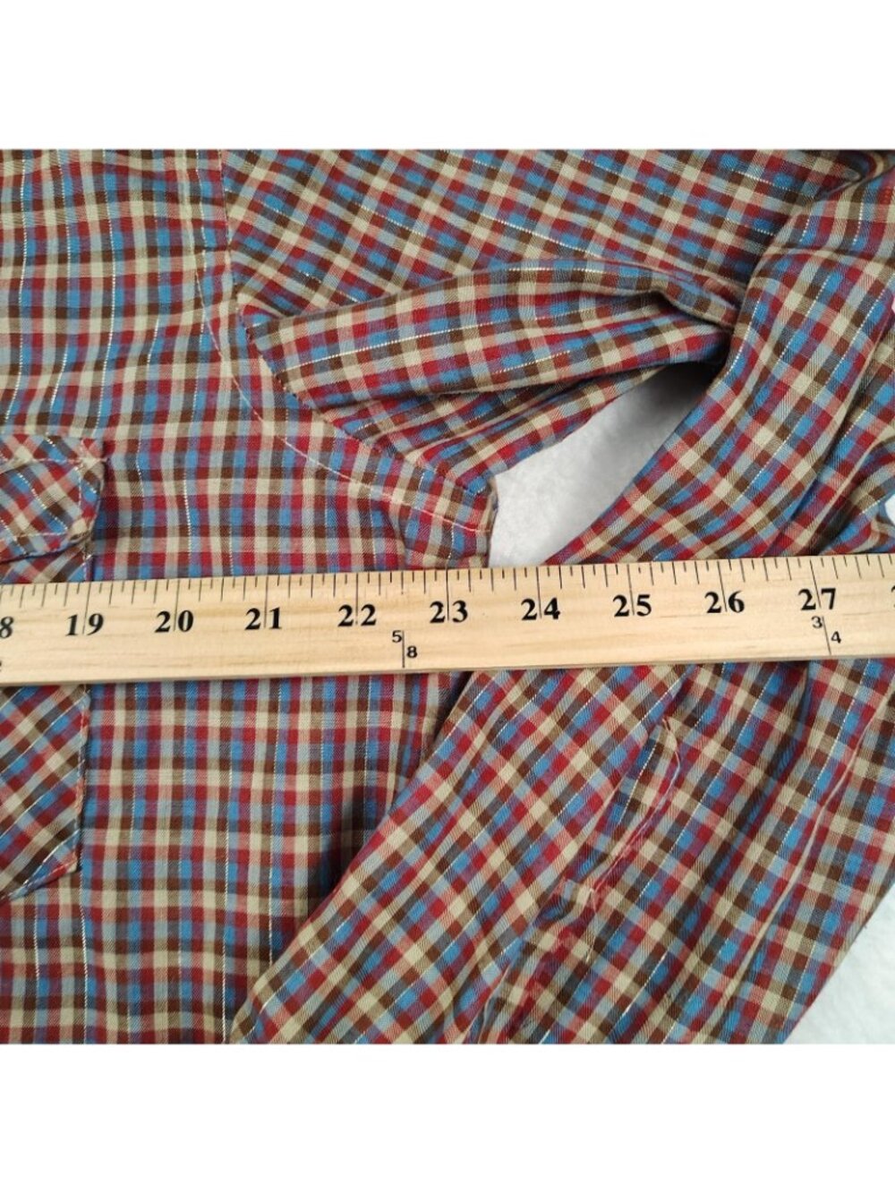 Vintage 70's Western Pearl Snap Wrangler Shirt Mens 16.5 33 - Picture 8 of 8